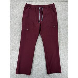 Figs Cairo Cargo Scrub Pants Mens Size 2XL Pockets Stretch Burgundy TM3001
